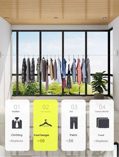 Invisible Punch-free Wall-mounted Clothesline